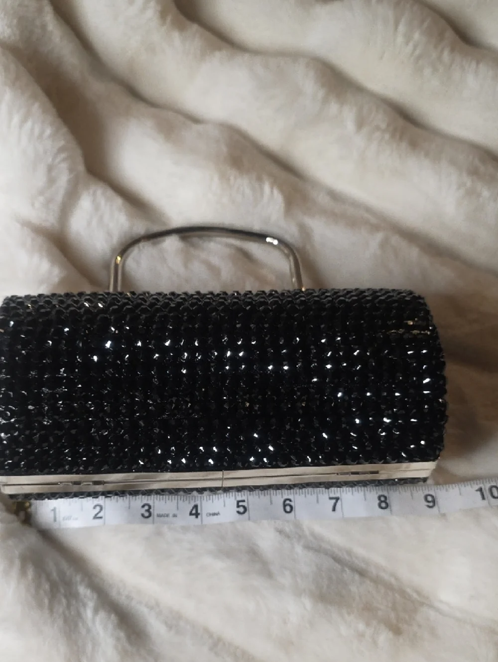 Black Beaded Evening Clutch Bag